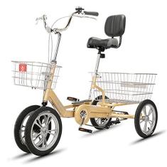 Imagem de Triciclo adulto ao ar livre 12/35.6 cm bicicletas de 3 rodas com cesta de compras e cesto de encosto de assento bicicleta cruiser de três rodas para idosos mulheres homens pedalando ciclismo