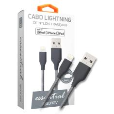 Imagem de Cabo Lightning para USB P/ iPhone, iPad e iPod - 1 Metro Revestido de Nylon Trançado Geonav ESLISG