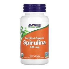 Imagem de Spirulina Orgânica 500mg Now Foods 100 Tablets Importado