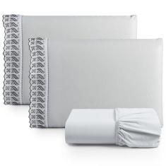 Imagem de Jogo Cama Len ol Paris King Percal 180 Fios 100% Algod o Lese