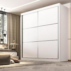 Imagem de Guarda Roupa Casal 2 Portas 6 Gavetas 100% Mdf Hawai Branco