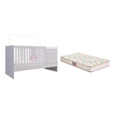 Imagem de Berço Cama Multifuncional Branco e Colchão - FdECOR