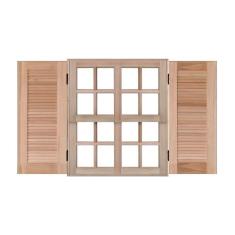 Imagem de Janela de Madeira Guilhotina 120x120cm 4 Folhas Rodam Marroml