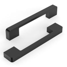 Imagem de KNOKLOCK Pacote com 10 puxadores de armário de cozinha de 128 mm (5 polegadas) preto fosco puxadores de armário de cozinha puxadores de gaveta para armário guarda-roupa