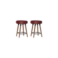 Imagem de Kit 2 Bancos Moderno Pé Palito Roma Slim Romã 50cm