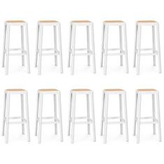 Imagem de Kit 10 Banqueta Alta Roma em Polipropileno - Branco