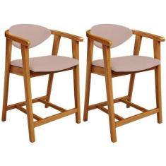 Imagem de Kit 02 Banquetas Baixa Para Cozinha Sala Jantar Bancada Cecília L02 Li