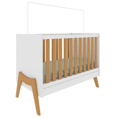 Imagem de Berço Retro Moveis Peroba Guti 5x1 MDF Branco Amêndoa