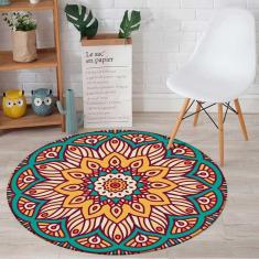 Imagem de Tapete Redondo Wevans Mandala Flower Color 94Cm