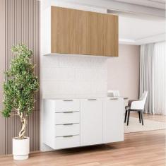 Imagem de Cozinha Modulada 2 Peças Sem Tampo 1 Aéreo 3 Portas E 1 Balcão Pia Ipa