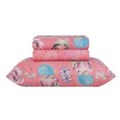 Imagem de Jogo De Cama Solteiro Sultan Lollipop Happy Day Rosa 3 Peças