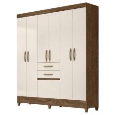 Imagem de Guarda Roupa 7 Portas New Mafra Castanho Wood Baunilha 897391 Moval