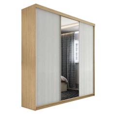 Imagem de guarda-roupa casal com 1 espelho lugano 3 pt 4 gv carvalho