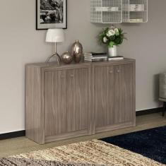 Imagem de Kit 2 Balcões Me4103 com 4 Portas e Prateleira Carvalho