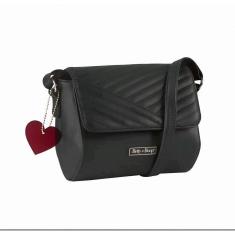 Imagem de Bolsa tranversal preta Love Com chaveiro 