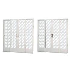 Imagem de Kit com 2 Portas de Aço de Correr 215x200cm Minas Sul Mgm Branco