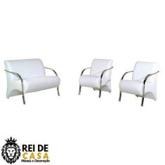 Imagem de Conjunto Poltronas Vênus Braços Alumínio Tecido Sintético