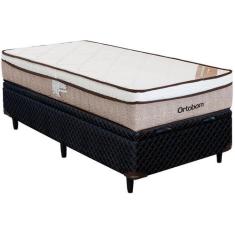 Imagem de Cama Box Solteiro Com Baú (Box + Colchão) Ortobom - De Mola 72cm De Al