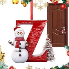 Imagem de Enfeites de Natal com letras de de neve,Enfeites de Natal | Amuleto exclusivo para carro com letras do alfabeto - Decoração acrílica de A a Z, suprimentos para festas, peças centrais de Natal para gui