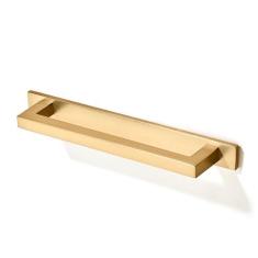 Imagem de TUNNY Pacote com 10 alças quadradas sólidas para armário - 128 mm com espaçamento de parafuso escovado champanhe dourado puxadores de ferragens para armários de cozinha, quarto, cômoda, guarda-roupa,