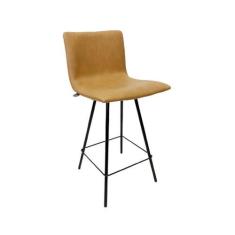 Imagem de Banqueta Estofada Angélica Altura 65cm Média cor Caramelo Pés Aço Pret