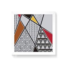 Imagem de Arte Maníacos Quadro Decorativo Textura Africana Linhas - 50x50cm (Moldura em laca )