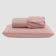 Imagem de Jogo de Lençol Peletizado 400 Fios Solteiro 2 Peças Casa - Hotel - Pousada Barato - Salmão