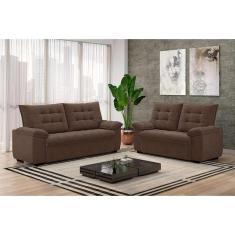 Imagem de Conjunto De Sofás 2 E 3 Lugares Bertioga Veludo Marrom