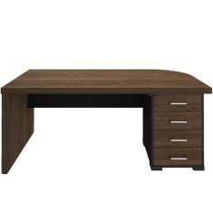 Imagem de Mesa Para Escritório 4 Gavetas Tampo Tamburato Mdp Lado Direito - Arta