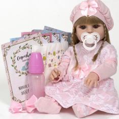 Imagem de Bebe Reborn Menina Recem Nascida Linda Silicone Vários Itens - Cegonha