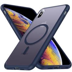 Imagem de FNDMIL Capa magnética número 1 para iPhone Xs Max com carregamento sem fio MagSafe [fosco translúcido][antiimpressões digitais] [à prova de choque militar] Capa rígida fina com silicone para iPhone Xs