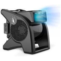 Imagem de Ventilador Giratório para Ventilação, Exaustão e Secagem com 2 Tomadas CA, Disjuntor com Reinicialização e 3 Velocidades, 110V, Lasko U15617, Cinza