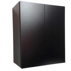 Imagem de Armário Aéreo 2 Portas Cozinha Escritório Preto Lavanderia Em Mdf Pret