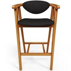 Imagem de Banqueta Alta Para Cozinha Bancada Bar Sala De Jantar Fixa Cecília L02 Couríssimo Preto