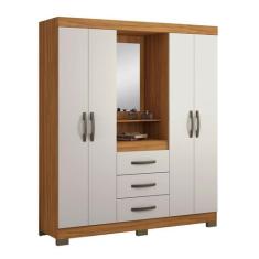 Imagem de Guarda-Roupa 4 Portas Huntano Freijó Com Off White - Moveisaqui - Notá
