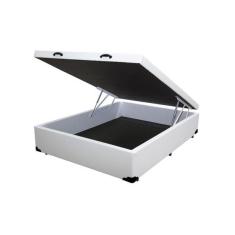Imagem de Base Box Baú Casal Premium Sintético Branco 41x138x188