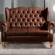 Imagem de Sofá Imperador Namoradeira Chesterfield Retrô Colonial Café