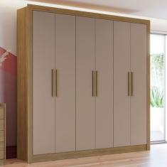Imagem de Guarda-Roupa Casal 6 Portas 2 Gavetas Nogueira/Marrom Claro - Kappesberg