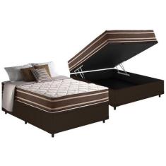 Imagem de Conjunto Box Baú Casal: Colchão Molas Anjos Duo Sono MasterPocket+Base