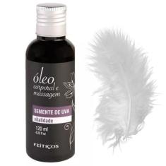 Imagem de Kit Massagem Corporal Óleo Semente De Uva E Pena Sensorial - Enaltecer