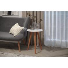 Imagem de Mesa para Decoração de Escritório Apoio Lateral Branca Linda - Colomi