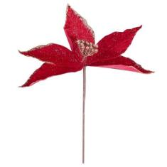 Imagem de Enfeite de Natal Flor Bico 26cm Elegance Cazza Vermelha