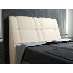 Imagem de Cabeceira Com Baú Itália Cama Box Queen 160 Cm Suede Bege