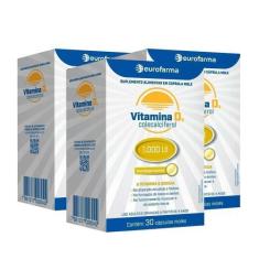 Imagem de Kit 3 Vitaminas D3 1000Ui Eurofarma 30 Cápsulas
