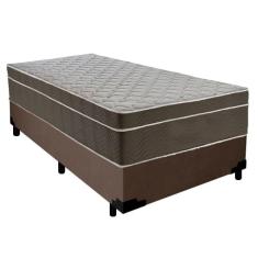 Imagem de Cama Box Suede Solteiro + Colchão Sereneprime Molas Ensacadas 88x188x65 Cor:marrom