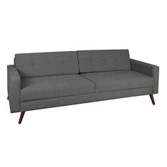 Imagem de Sofá 3 Lugares Living Pé Palito Linho Cotton Cinza 180 cm