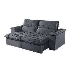 Imagem de Sofá 2 Lugares Retrátil E Reclinável Martins M-178 Veludo Grafite