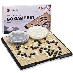 Imagem de Conjunto de jogos de tabuleiro Go ColorGo 19x19 com grande caixa de viagem dobrável