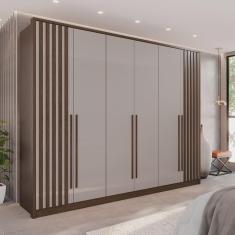 Imagem de Guarda-Roupa Casal 6 Portas 6 Gavetas Anápolis Ripado 100% mdf