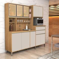 Imagem de Armário Cozinha Moderna Gabi 10 Portas Reflecta Completo - Sambare Mod